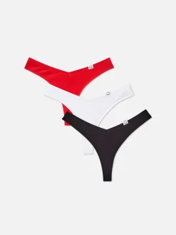 Gerippte Miami-Tangas, 3er-Pack