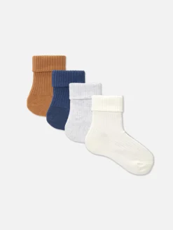 Gerippte Socken, 4er-Pack
