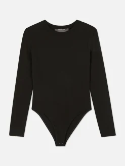 Gerippter Langarm-Body