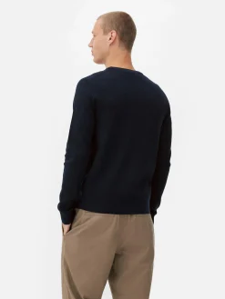 Gerippter Pullover Mit Rundhalsausschnitt