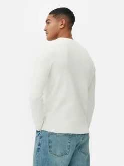 Gerippter Pullover Mit Rundhalsausschnitt