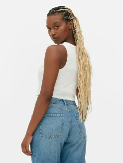 Geripptes, Kurzes Trägertop Mit Racerback