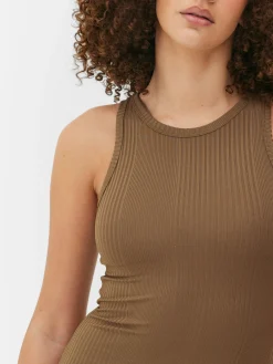 Geripptes Midikleid Mit Racerback