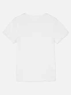 Geripptes T-Shirt Mit Gekräuseltem Saum