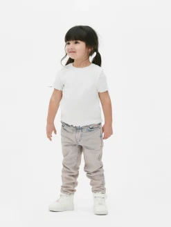 Geripptes T-Shirt Mit Gekräuseltem Saum