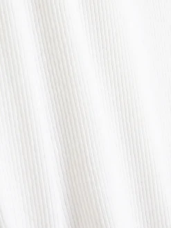 Geripptes T-Shirt Mit Gekräuseltem Saum