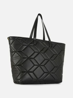 Gesteppter Kunstleder-Shopper