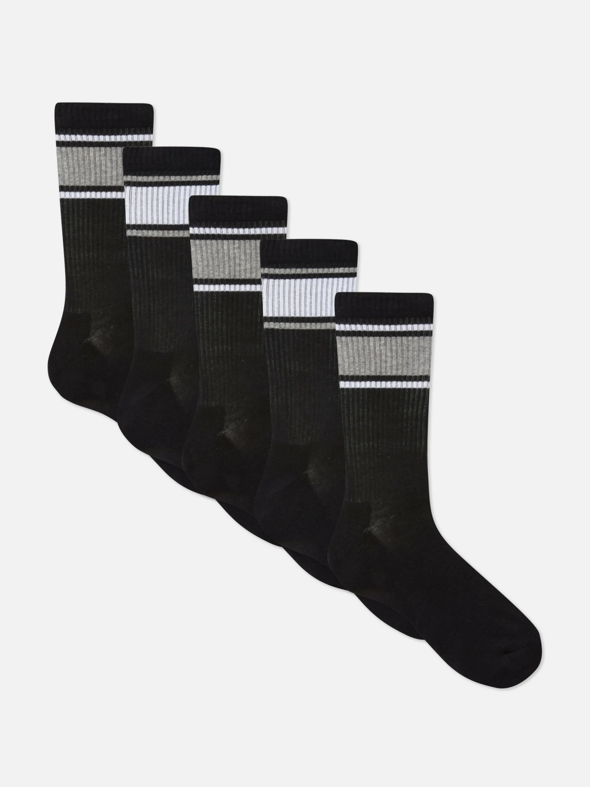 Gestreifte Sportsocken, 5er-Pack