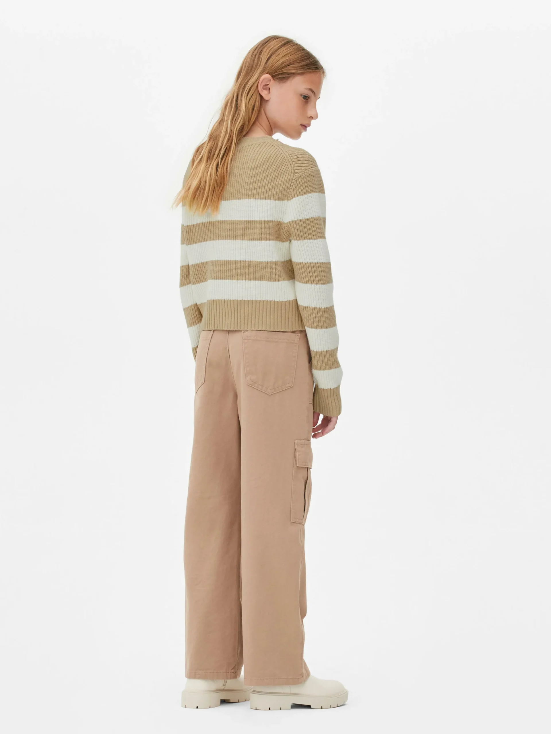 Gestreifter Cardigan Mit Reißverschluss