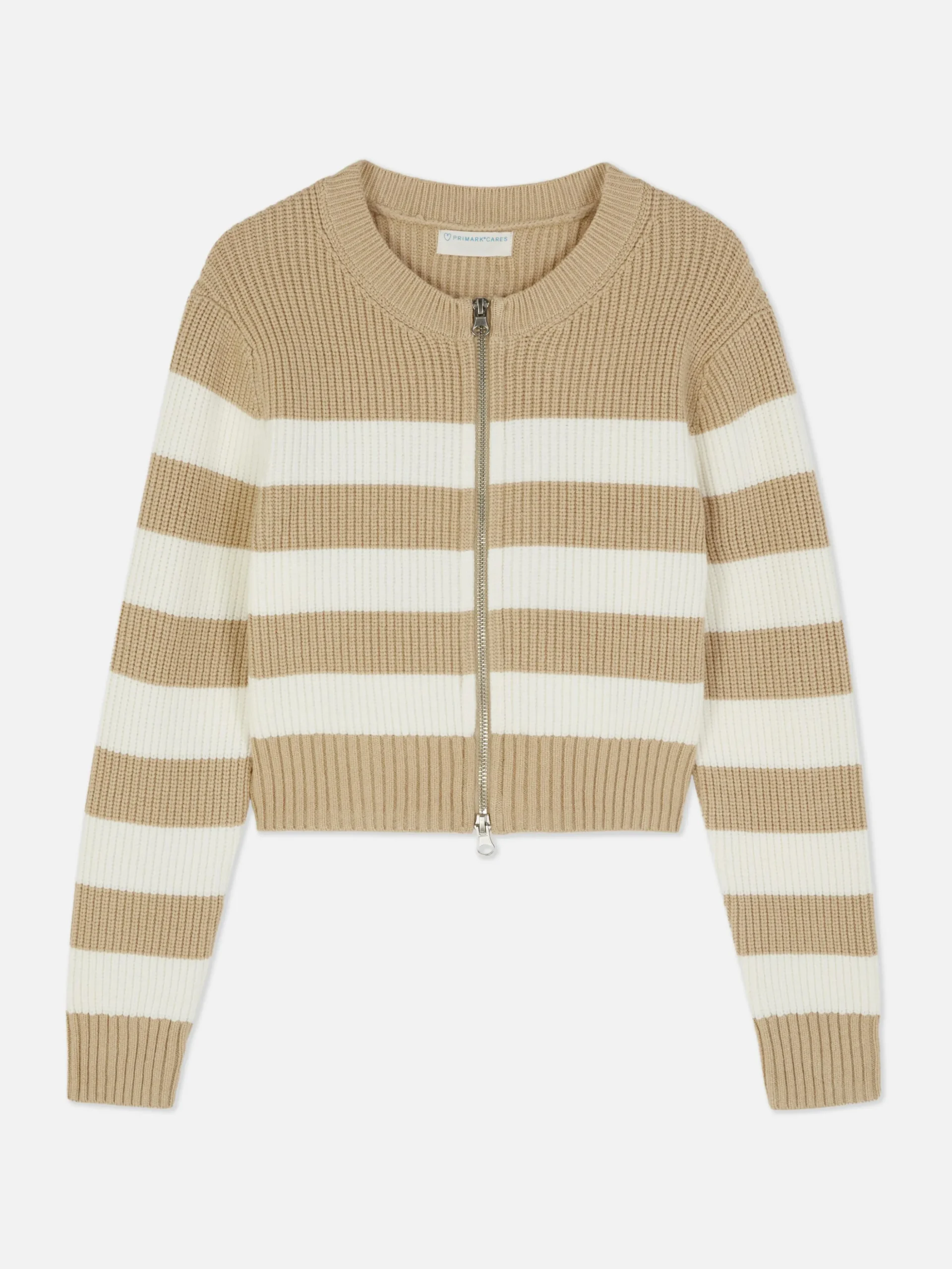 Gestreifter Cardigan Mit Reißverschluss