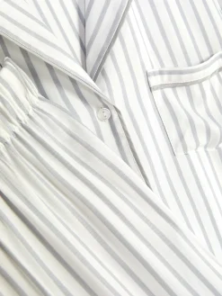 Gestreifter, Langer Boyfriend-Schlafanzug