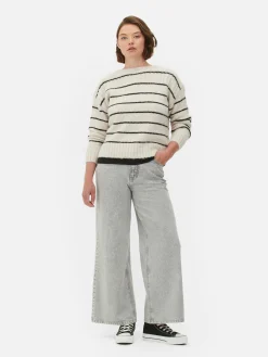 Gestreifter Pullover Mit Geradem Schnitt