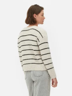 Gestreifter Pullover Mit Geradem Schnitt