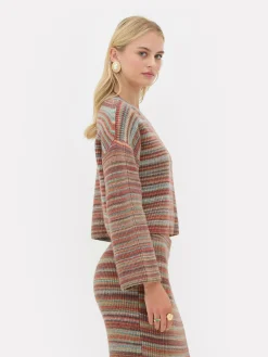 Gestreifter „Rita Ora“ Strickpullover Zum Kombinieren