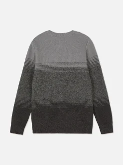 Gestreifter, Strukturierter Strickpullover