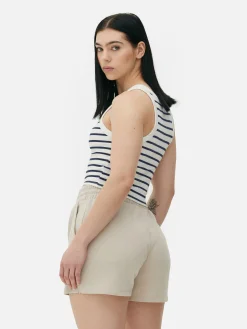 Gestreiftes, Geripptes Racer-Trägertop