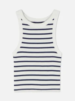 Gestreiftes, Geripptes Racer-Trägertop