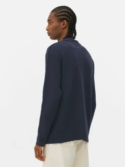 Gestricktes Hemd Mit Druckknöpfen