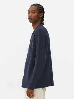 Gestricktes Hemd Mit Druckknöpfen