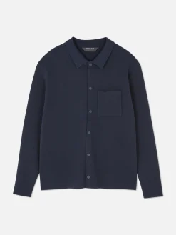 Gestricktes Hemd Mit Druckknöpfen