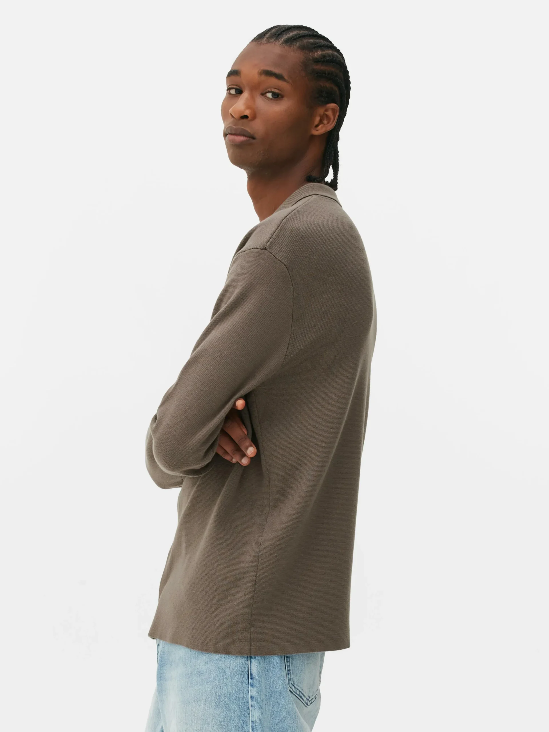 Gestricktes Hemd Mit Druckknöpfen