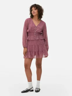 Gestufter Chiffon-Minirock Zum Kombinieren