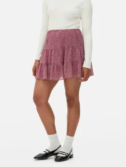 Gestufter Chiffon-Minirock Zum Kombinieren