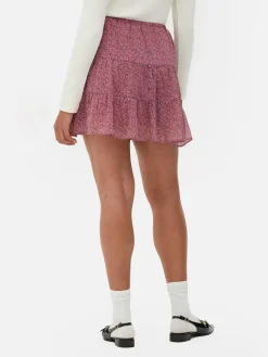 Gestufter Chiffon-Minirock Zum Kombinieren