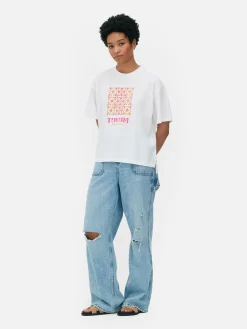 Grafik-T-Shirt Mit Geradem Schnitt