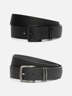 Gürtel Aus Strukturiertem Kunstleder, 2er-Pack