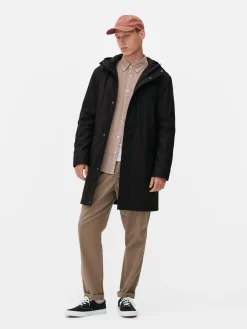 Gummierter Parka Mit Kapuze