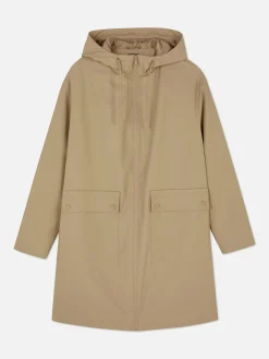 Gummierter Regenmantel Mit Kapuze