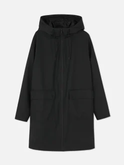 Gummierter Regenmantel Mit Kapuze