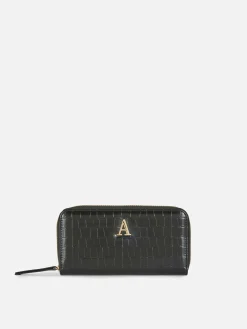 Handtasche In Kroko-Optik Mit Initiale