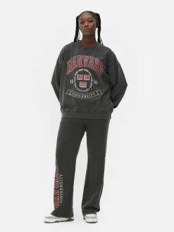 „Harvard“ Sweatshirt In Acid-Wash-Optik
