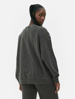 „Harvard“ Sweatshirt In Acid-Wash-Optik