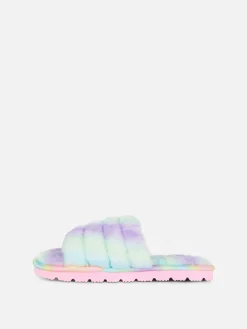 Hausschuhe Aus Kunstfell Mit Ombré-Optik