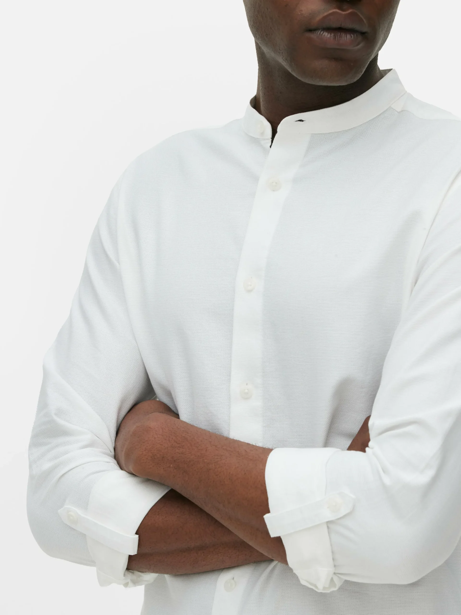 Hemd Mit Hochgerollten Ärmeln Und Knopfleiste