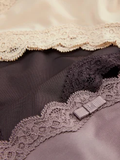 Hüftslips Aus Mikrofaser Mit Spitzenbesatz, 3er-Pack