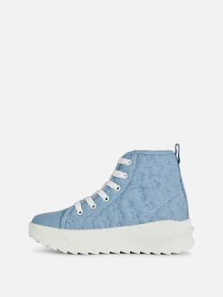 High-Top-Sneaker Mit Dicker Sohle Und Sternenmuster