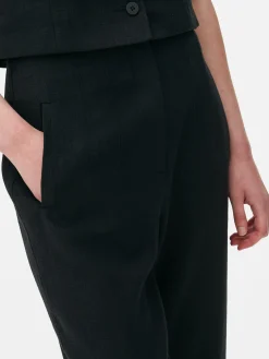High-Waist-Hose Mit Zierstichen
