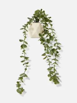 Hängende Künstliche Sukkulente In Geometrischem Topf