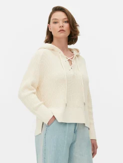 Hoodie Mit Schnürausschnitt