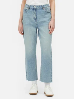 Jeans Mit Verkürztem Saum Und Geradem Bein