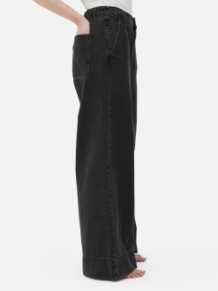 Jeans Mit Weitem Bein Und Elastikbund