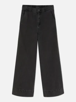 Jeans Mit Weitem Bein Und Elastikbund