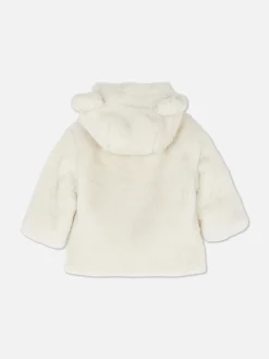 Kapuzenjacke Aus Kunstfell