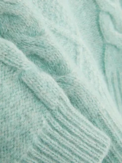 Kapuzenpullover Mit Zopfstrickmuster