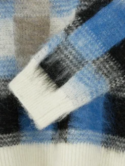 Karierter „Rita Ora“ Pullover Aus Gebürstetem Stoff