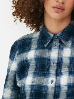 Kariertes Hemd Mit Knopfleiste